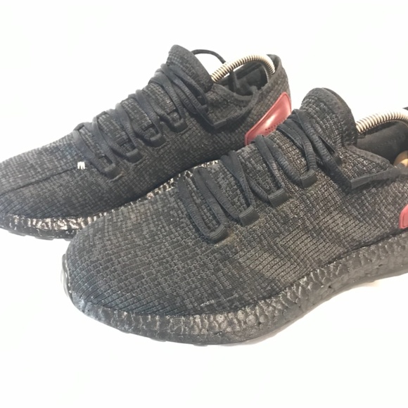 Adidas Pure Boost 2017 Core Black Cardinal BA8889. Base modified gloss Black - Picture 8 of 8